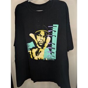 Ice Cube Rap Tee Vintage Style Hip Hop Graphic Black T-Shirt 3XL Fair Condition